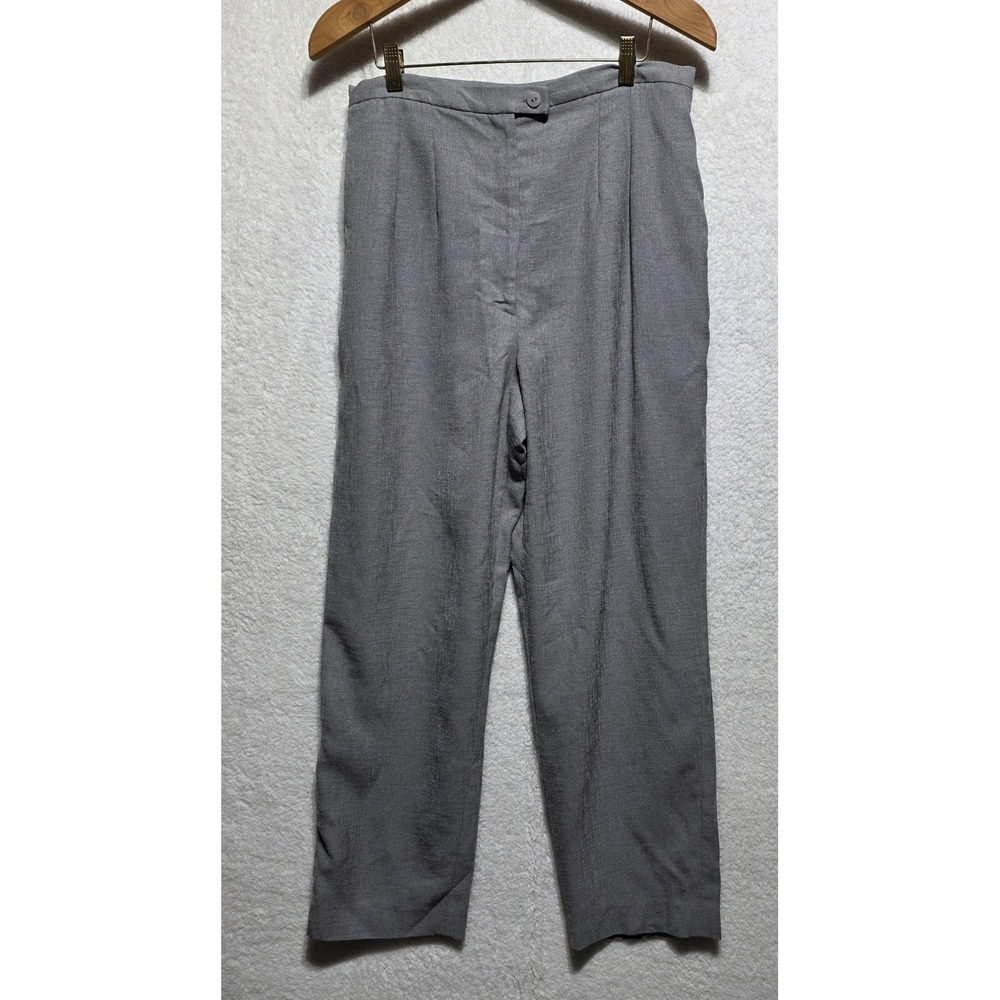 Patchington Petite Grey Tailored Polyester Pants Women Size 14P